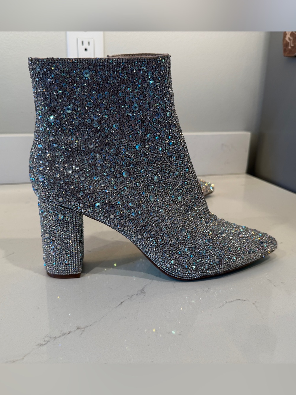 Betsey Johnson Cady Women's Sparkle Rhinestone Ankle Boots - Silver - Picture 2 of 7
